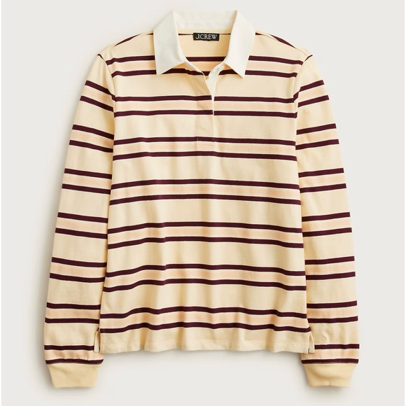 J. Crew Tops - NWT J. Crew New Premium-weight Classic Rugby Shirt Jane Stripe Candlecherry